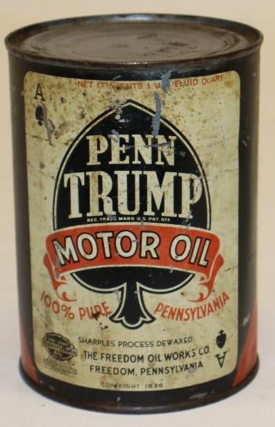 Penn-Trump 1 Quart Motor Oil Can Freedom Oil Works (1 of 6)