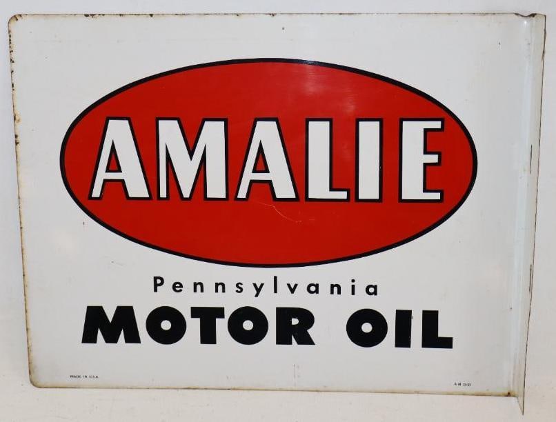 Amalie Motor Oil Double Sided Tin Flange Sign (1 of 16)