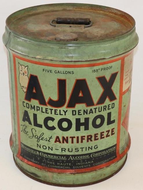 Ajax Antifreeze Five Gallon Can with Owl (1 of 6)