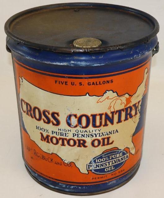 Five Gallon Cross Country Motor Oil Can (1 of 6)