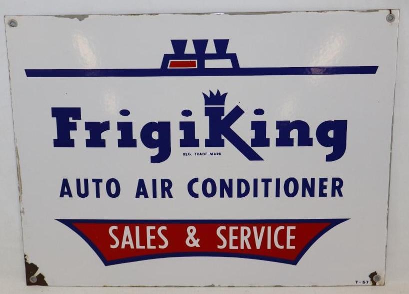 Frigiking Auto Air Conditioner Sales and Service Single Sided Porcelain Sign (1 of 5)