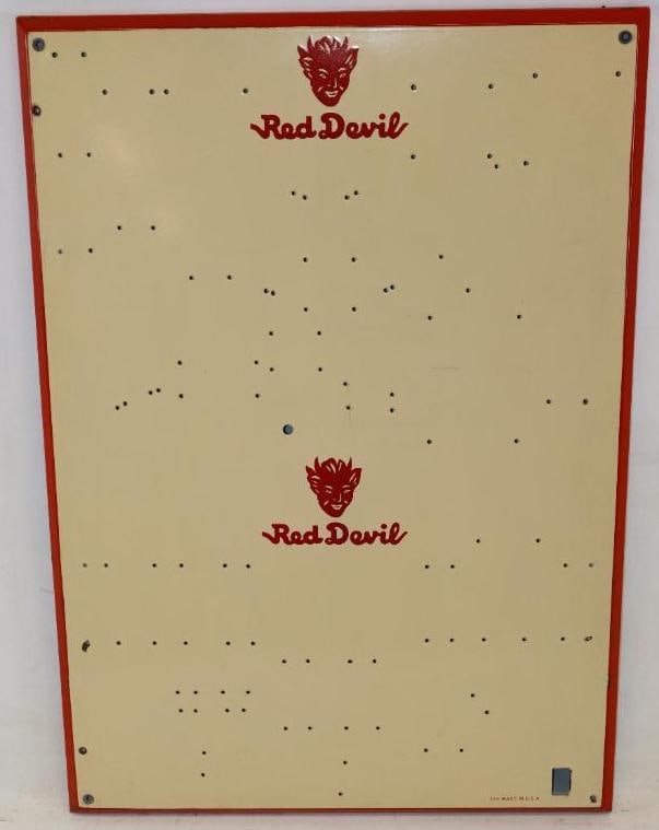 Porcelain Red Devil Tools Display Rack Sign (1 of 7)