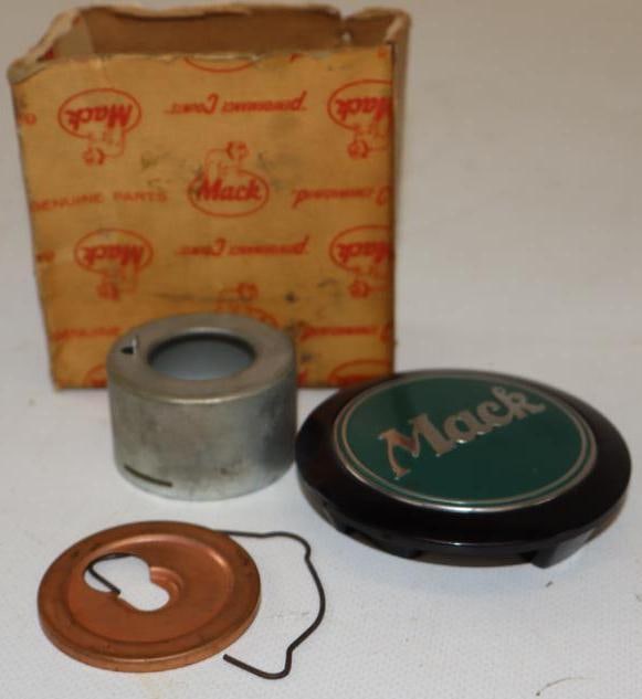 1950's Mack Truck Horn Button In Original Box: 3.25" x 3.50" x 3.75"