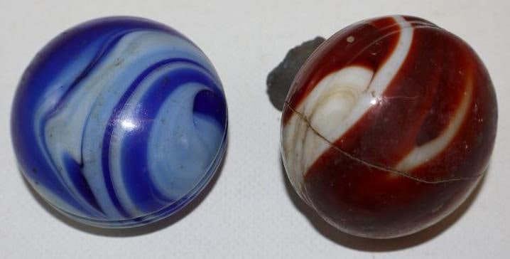 Group of 2 Early Marble Swirled Automobile Shift Knobs (1 of 3)