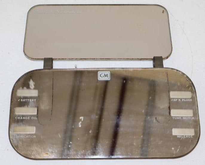 Group of 2 Buick And GM Sunvisor Clip On Mirrors: largest is 8" x 4.75"