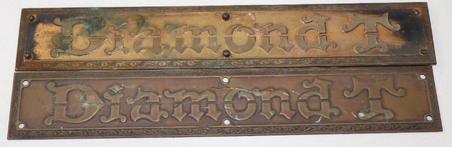 Group of 2 Brass Diamond T Truck Emblems (1 of 2)