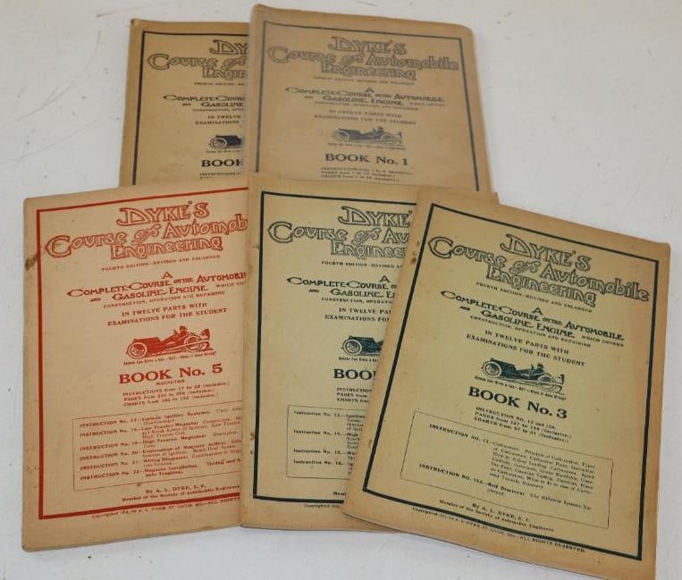Group of 5 1913 Dyke's Coarse Of Automobile Engineering Books 1-5 (1 of 3)