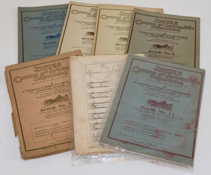 Group of 7 1913 and 1915 Dyke's Coarse Of Automobile Engineering   Books 5-10,12 and 46 (1 of 3)