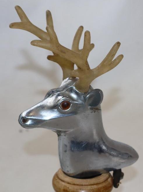 1950s Illuminated Stag Deer Light Up Hood Ornament Radiator Mascot: 4.5" x 3.5" x 7"