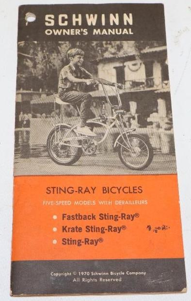 1970 Schwinn Sing-Ray Bicycles Owners Manual: 7.50" x 3.75"
