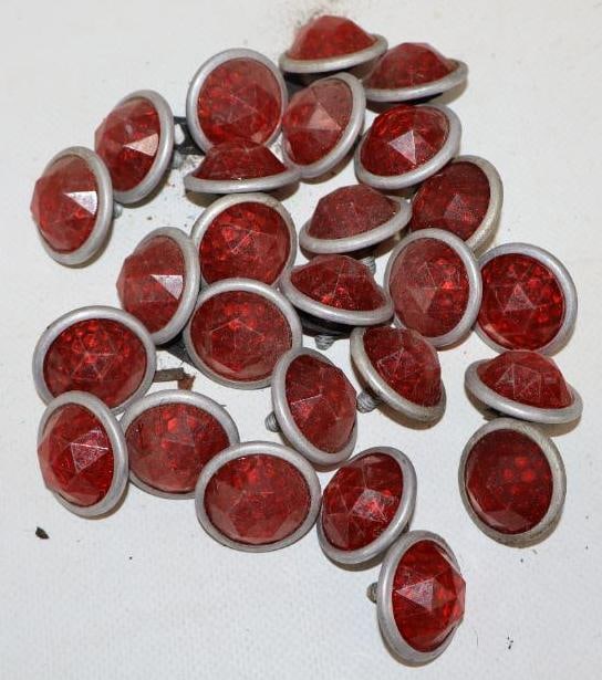 Group of 26 Jeweled Licenses Plate Fasteners: 1" diameter each