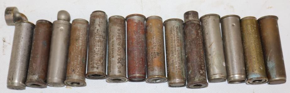 Group of 14 Schrader Tire Pressure Gauges: largest is 3.25" x1.25"