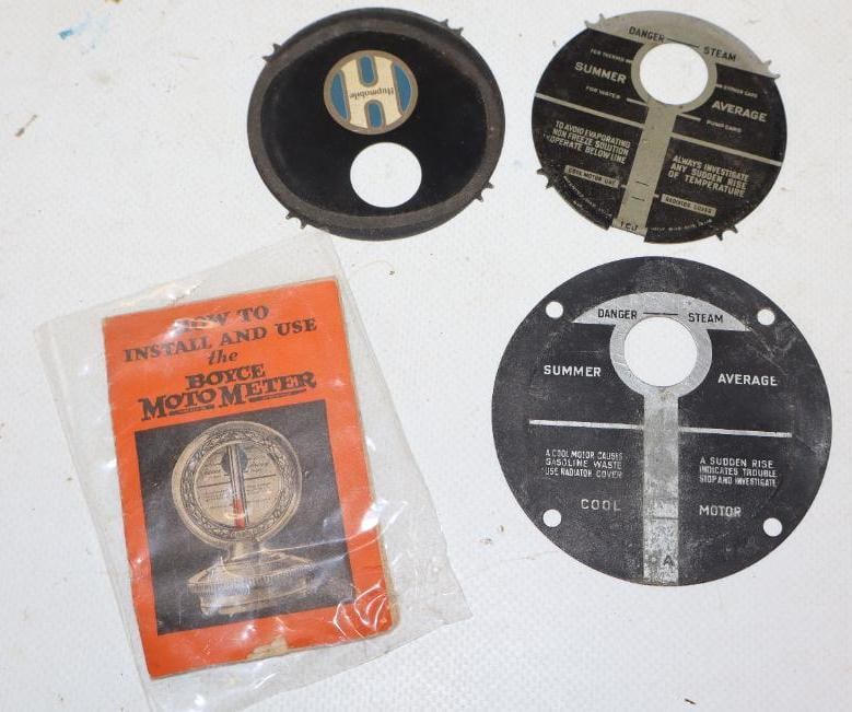 Group of 4 Moto Meter Inserts And How To Install Instructions: largest is 3" x 2"