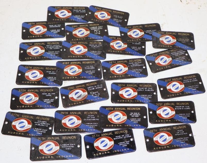 Group of 24 Twenty Third  Annual Auburn Cord Duesenberg Porcelain Plaque Tags (1 of 4)