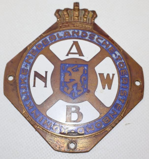 Cloisonne Netherlands Royal Dutch Touring Club Radiator Emblem Badge: 3.75" x 4"