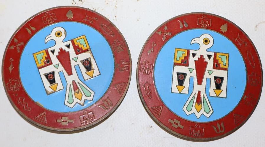 Group of 2 Thrall Thunderbird Radiator Badge: 3.50" diameter