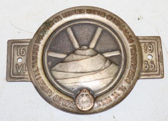 1935 Polish Automobile Club Commemorating The Assembly For The Mound Marshal Pitsudski Silver: 3.75" x 2.75"