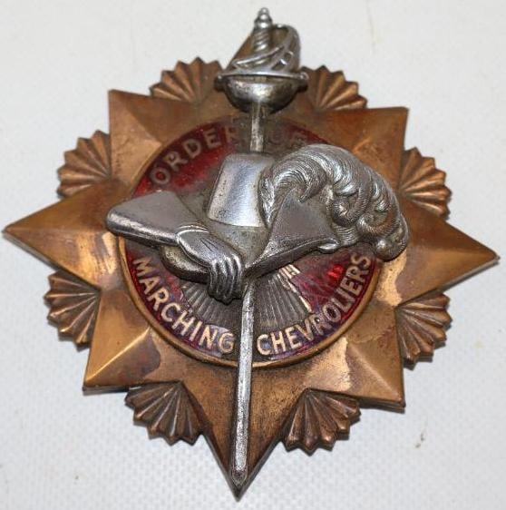 Cloisonne Marching Order Of The Chevroliers Radiator Badge: 4" x 4"