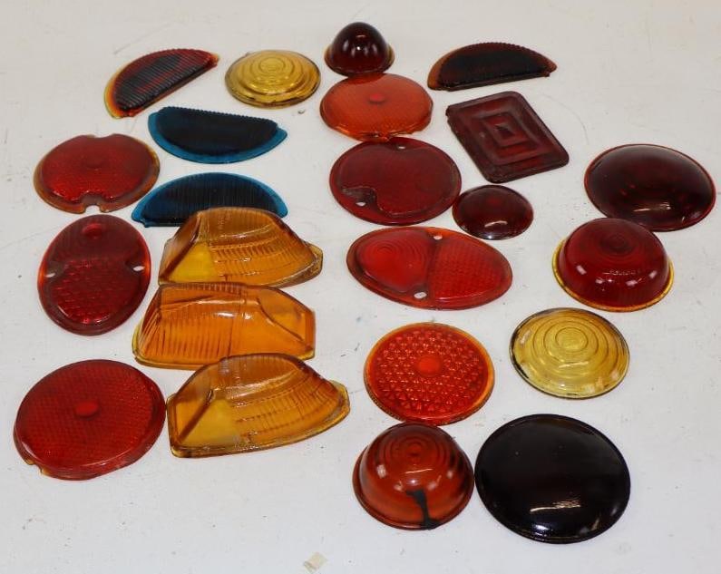 Group of 23 Red, Yellow And Green Automobile Glass Tail Light Lenses (1 of 6)