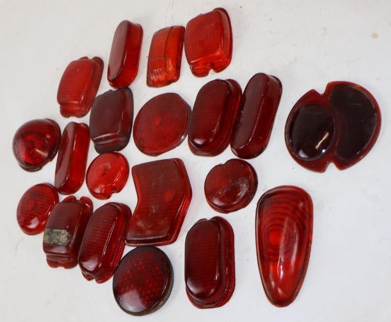 Group of 20 Red Automobile Glass Tail Light Lenses (1 of 5)