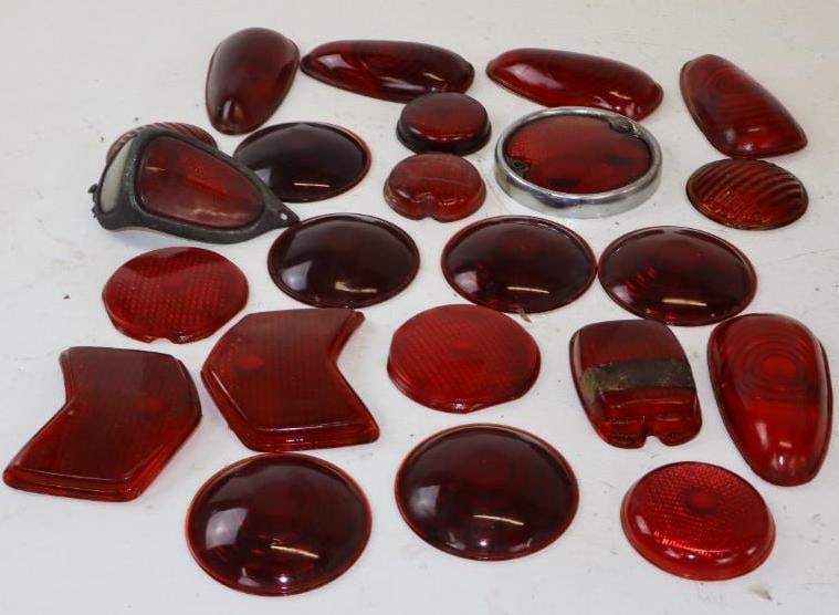 Group of 23 Red Automobile Glass Tail Light Lenses (1 of 6)