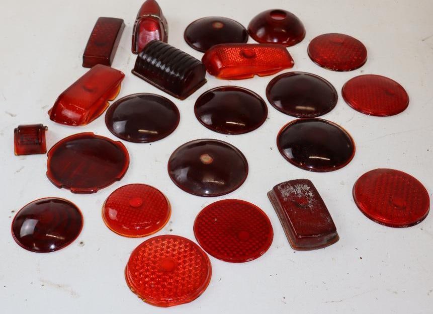 Group of 22 Red Automobile Glass Tail Light Lenses (1 of 6)
