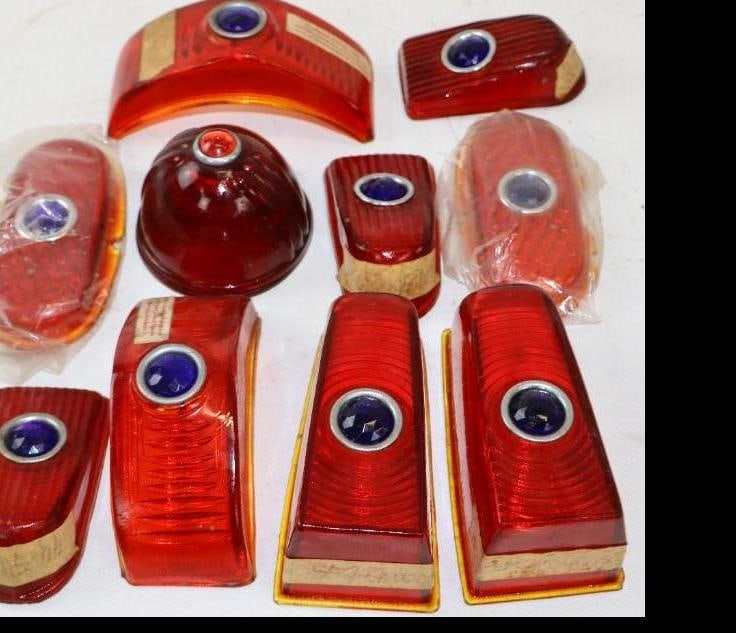 Group of 10 Automobile  Glass Jeweled Tail Light Lenses (1 of 4)
