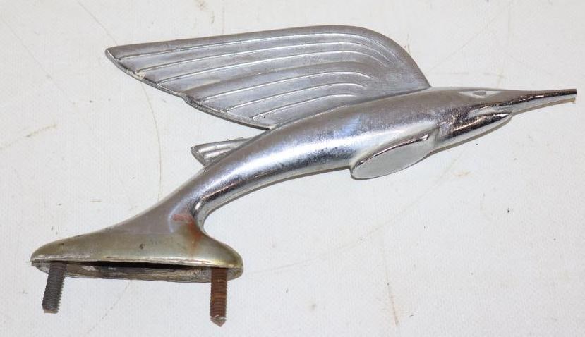 Jumping Marlin Automobile Hood Ornament Mascot: 9" x 1" x 5.5"
