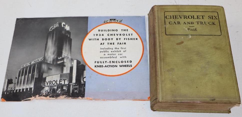 Group of 2 1930's Chevrolet 6 Car Book And Fisher Body Dealership Pamphlet: largest is 10" x 7"