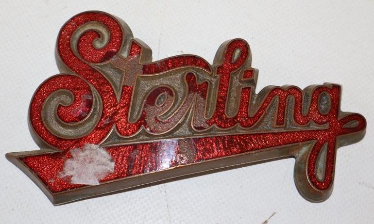 1940's Cloisonne Sterling Truck Radiator Emblem Badge: 5.25" x 2.75"
