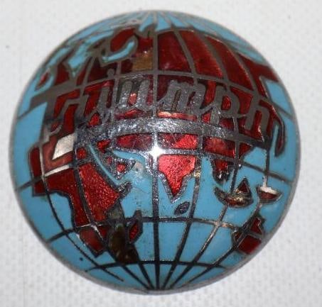 1940's Triumph Motor Car Co Cloisonne Radiator Emblem Badge: 2.25" diameter