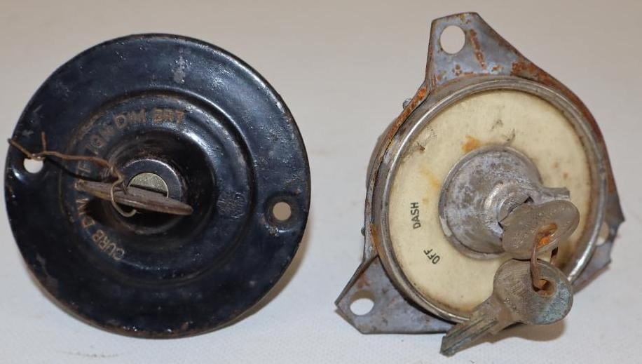 Group of 2 Early Automobile Ignition Switches w/ Keys (1 of 3)