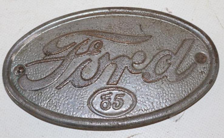 1938 Ford V-8 Eight Five Horse Power Truck Hood Emblem (1 of 2)
