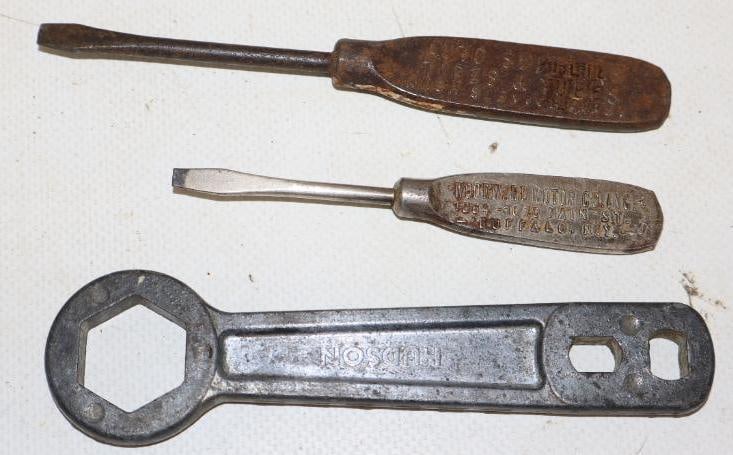 Group of 3 Chevrolet, Nash And Hudson Screw Drivers And Spark Plug Wrench (1 of 3)