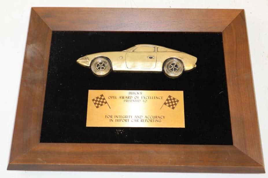 Buicks Opel Award Of Excellence Wall Plaque: 14.75" x 11"