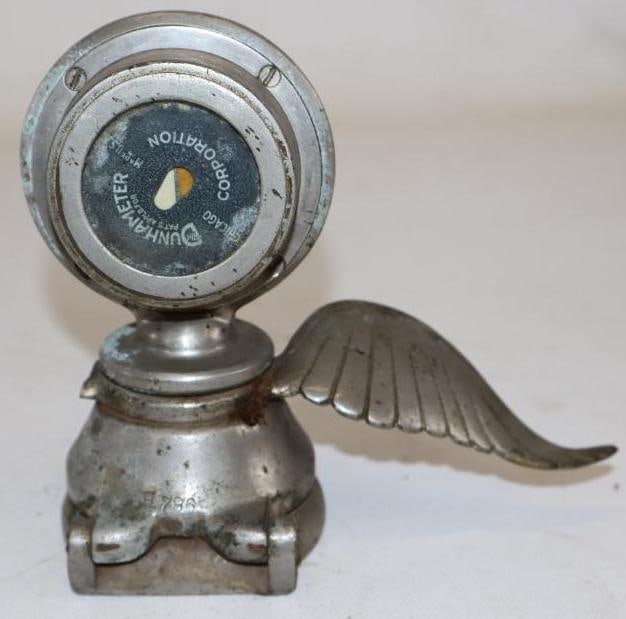 Hupmobile Dunhameter Winged Moto Meter: 5.75" x 3.50" x 5" missing 1 wing