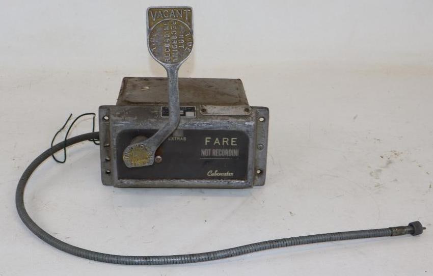 1960's Capometer Taxi Cap Fare Box: 10" x 8" x 11.50"