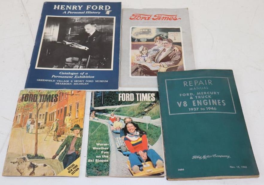 Group of 5 Henry Ford Personal History, Ford Times And 1937-46 V-8 Repair Manual (1 of 4)