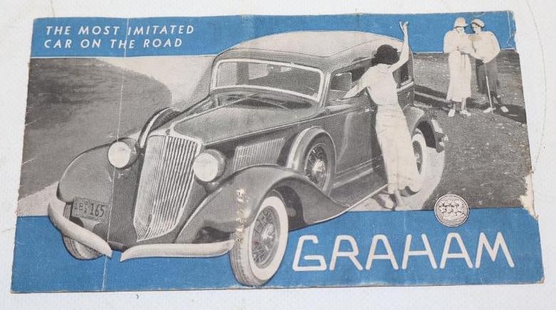 1930's Graham Paige Standard Eight Dealership Brochure Pamphlet: 7" x 4"