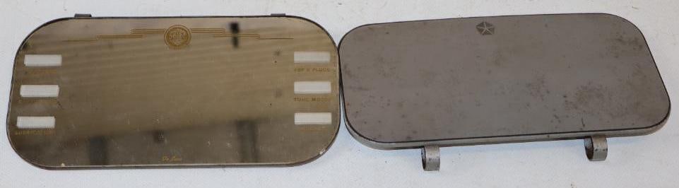 Group of 2 Oldsmobile And Chrysler Sunvisior Clip On Mirrors: 8" x 4" each
