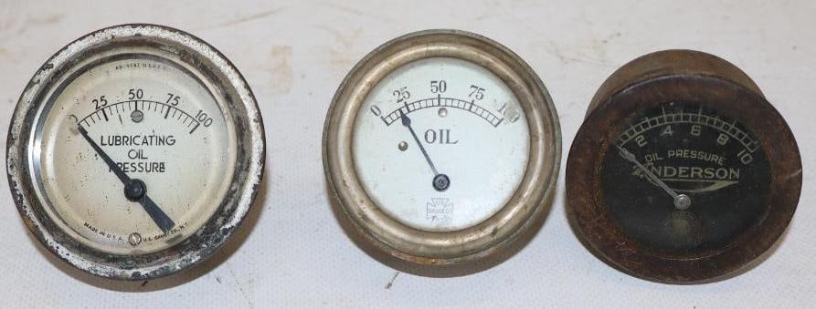 Group of 3 Early Automobile Pressure Gauges (1 of 2)