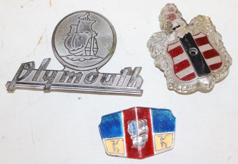 Group of 3 1940's and 1950's Plymouth And Dodge Hood And  Trunk Emblems (1 of 2)