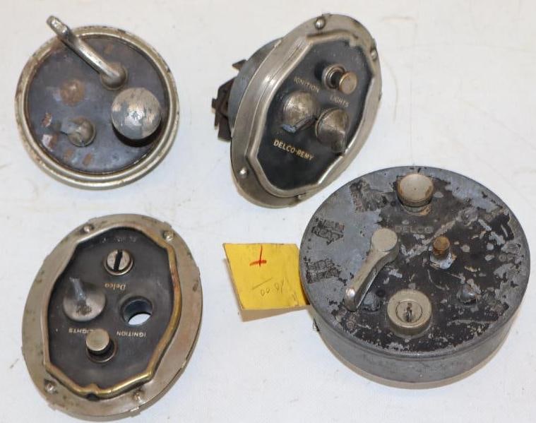 Group of 4 Early Automobile  Ignition Switches (1 of 4)