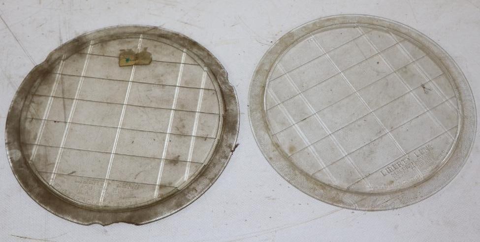 Group of 2 Early Automobile Liberty Glass Headlight Lenses (1 of 3)