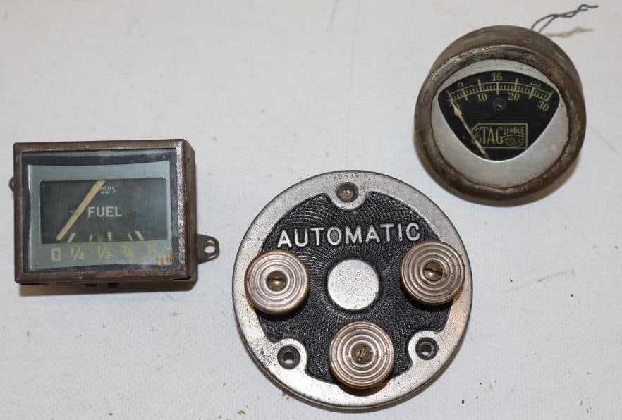 Group of 3 Early Automobile Fuel Ignition And Ampere Switches (1 of 2)