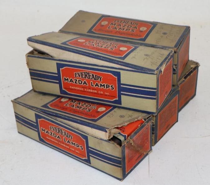 Group of  5 Eveready Countertop Mazda Lamp Display Boxes w/ Bulbs (1 of 4)