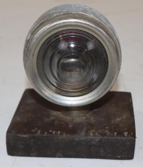 Early Automobile Jeweled Accessary Light Mounted On Wood Base (1 of 4)