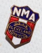 Cloisonne National Motor Association Cleveland Pin Back Badge: .50" x .50"