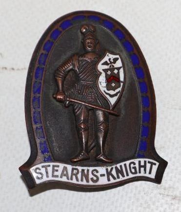 1928-1929 Cloisonne Stearns -Knight Radiator Emblem Badge (1 of 2)