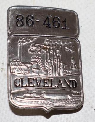 Ford Motor Car Co Cleveland Employee Pin Back Badge: 1.75" x 1.25"